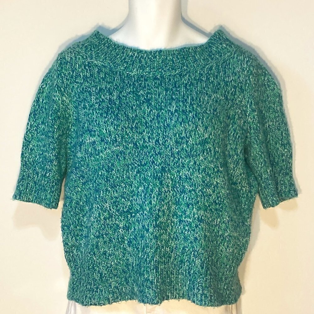 Worthington SZ XL Teal Chunky Boxy Sweater Preppy Academia Timeless Cottage